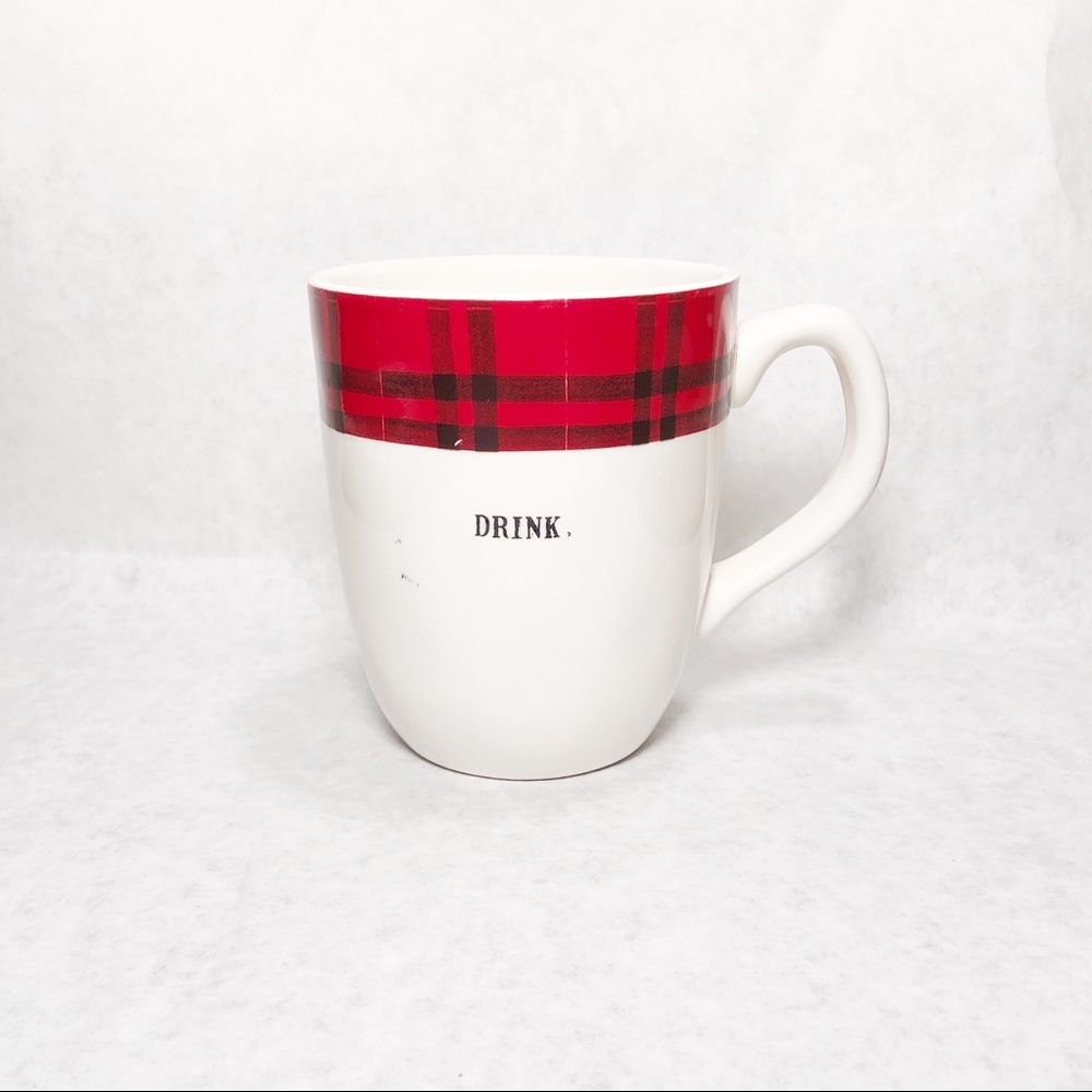 Rae Dunn Tartan Plaid Ceramic Mug Drink